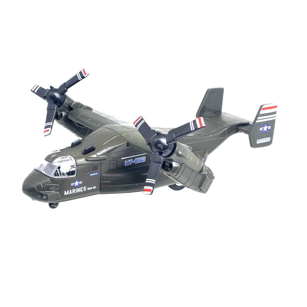 Ailejia MV-22 Osprey alloy toy plane with green finish for durable play.