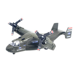 Ailejia MV-22 Osprey alloy toy plane with green finish for durable play.