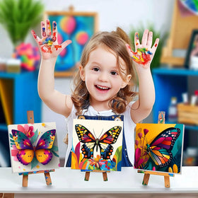AILIBUT 4-pack paint by numbers set for kids ready to start painting.