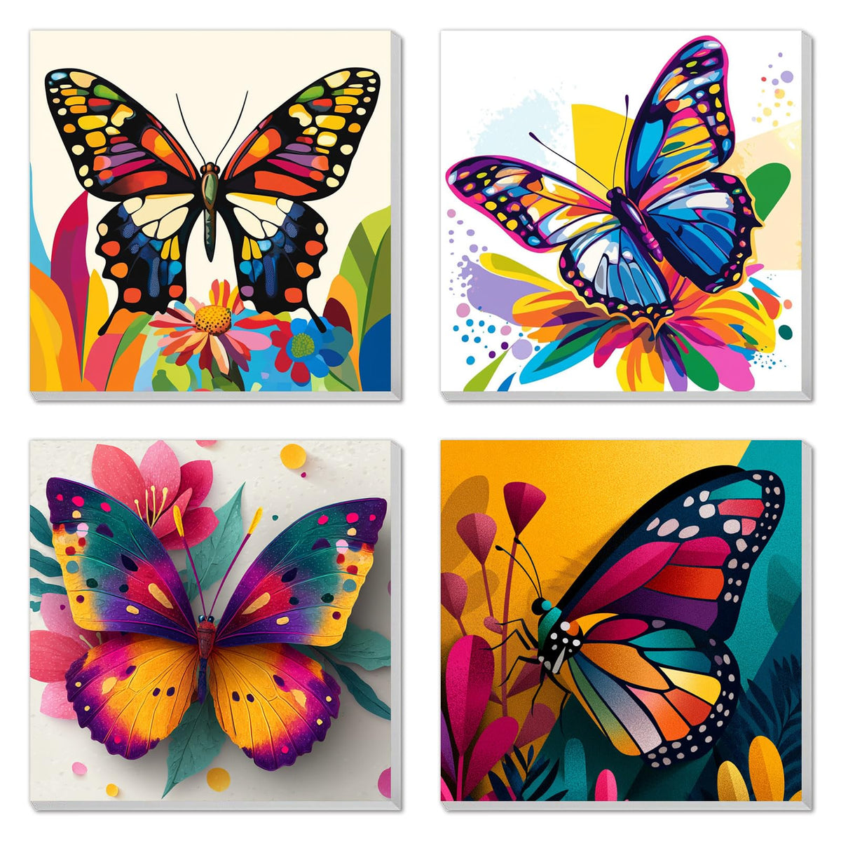 AILIBUT butterfly paint by numbers framed canvas 8x8 for quick beginner art projects.
