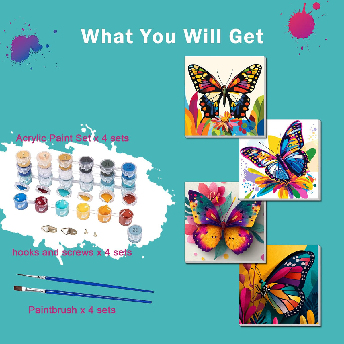 AILIBUT high-quality acrylic paints included for vibrant results.