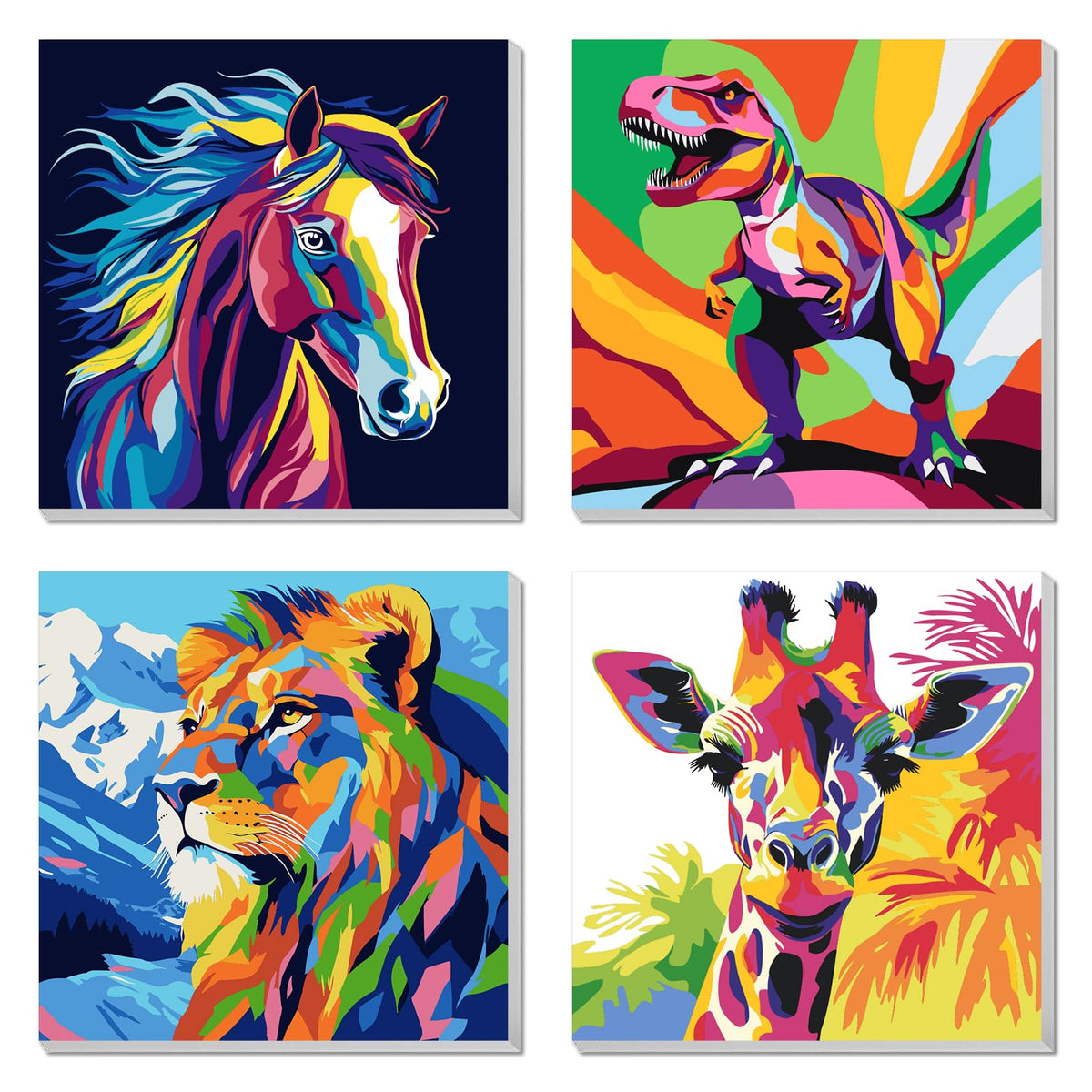 AILIBUT horse color by numbers kit on framed canvas inspires kids' creativity.