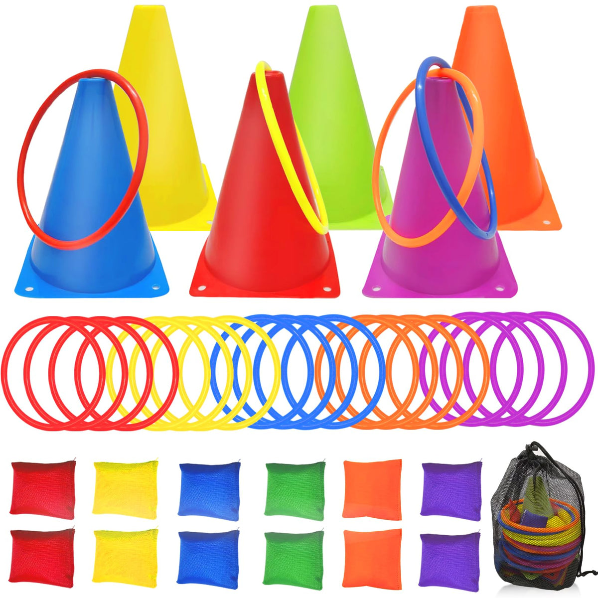 ailixinda 3-in-1 carnival cones for colorful outdoor play and coordination