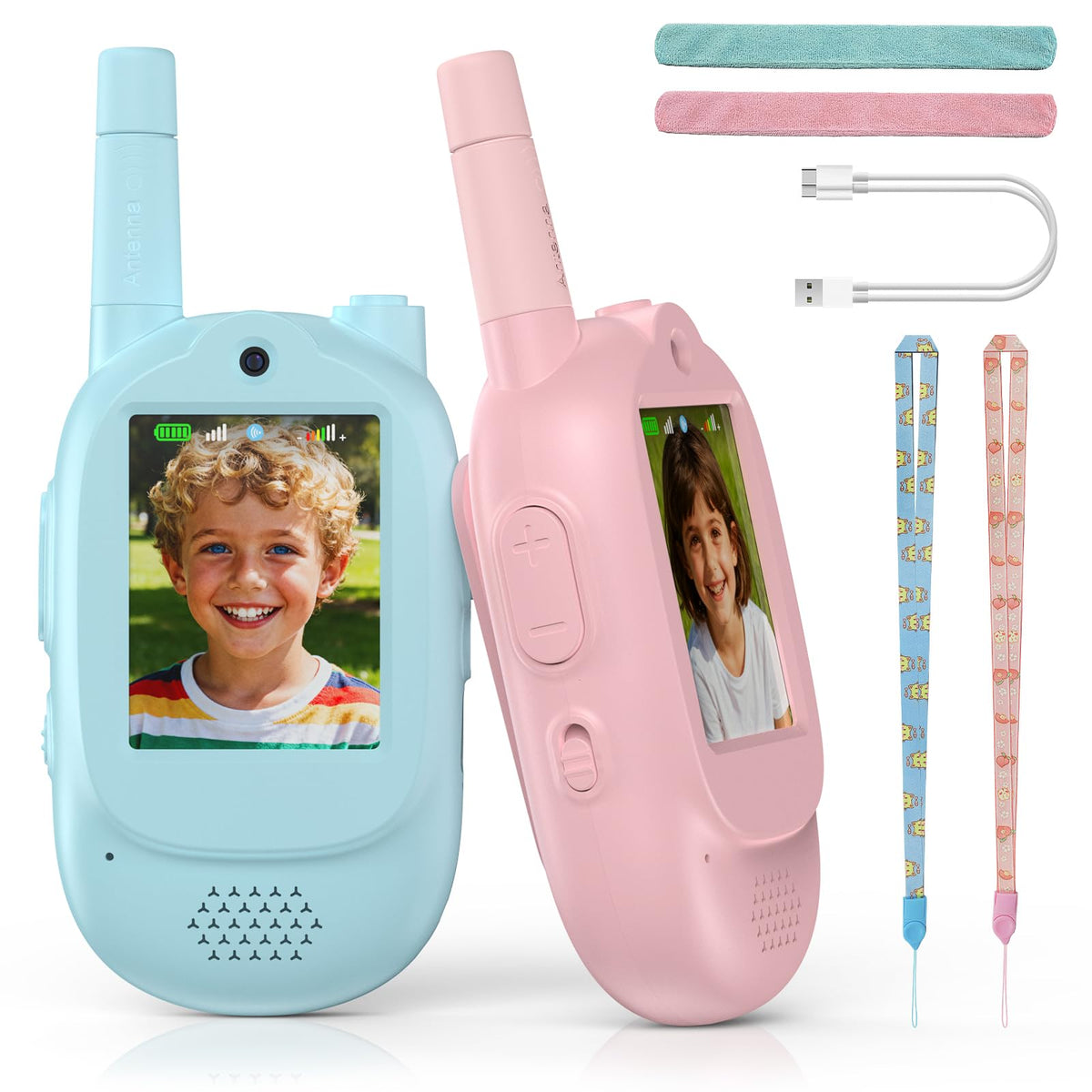 Ailocitag video walkie talkie with 720p camera for kid-friendly video chatting.