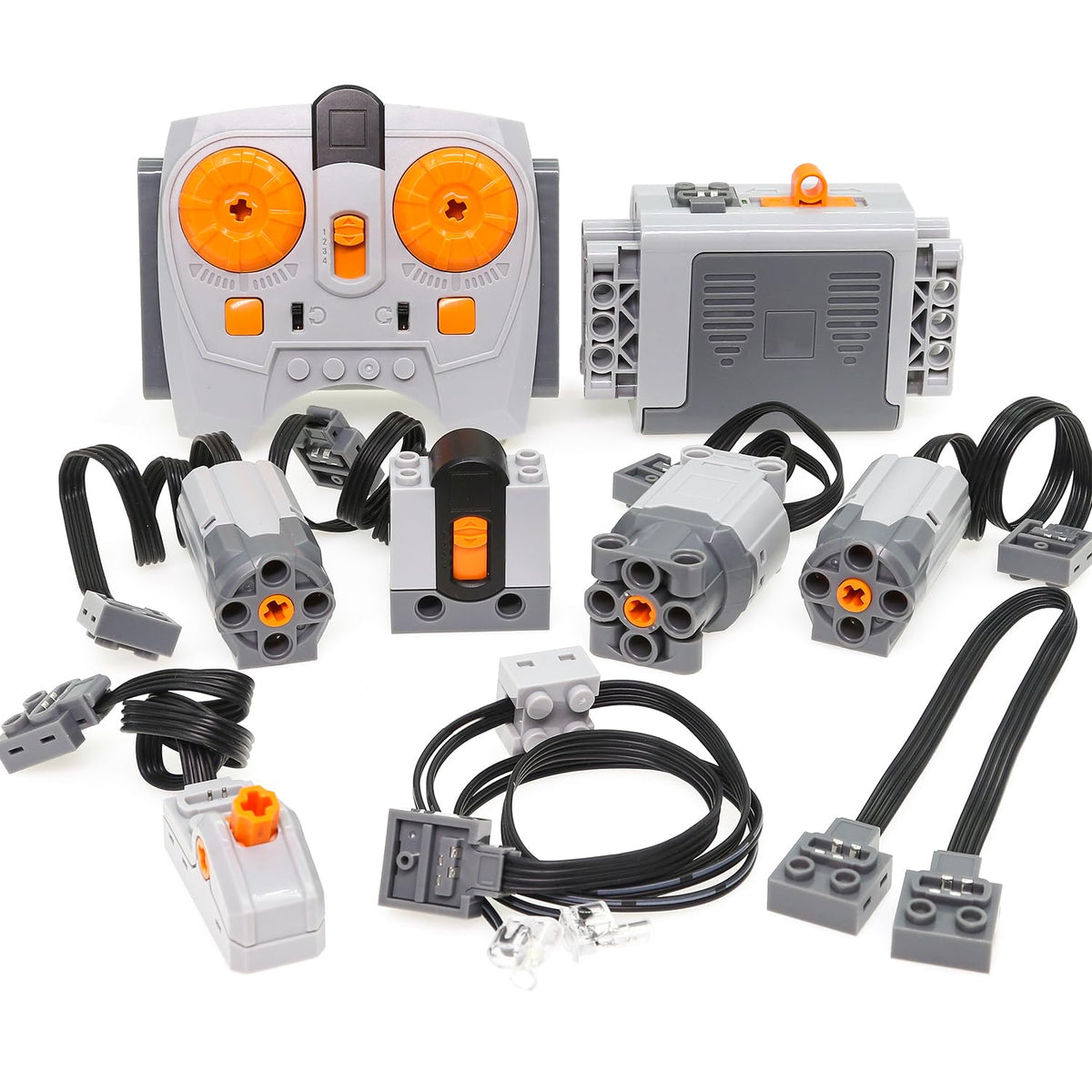 AIMATRIX 9pcs motor kit remote control for adjustable speed in moving brick models