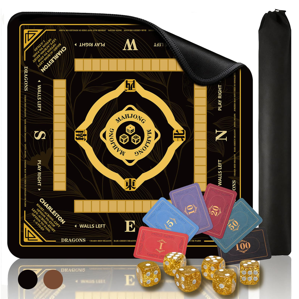 aimpiwt mahjong mat table cover 315x315 provides stable non-slip surface for games