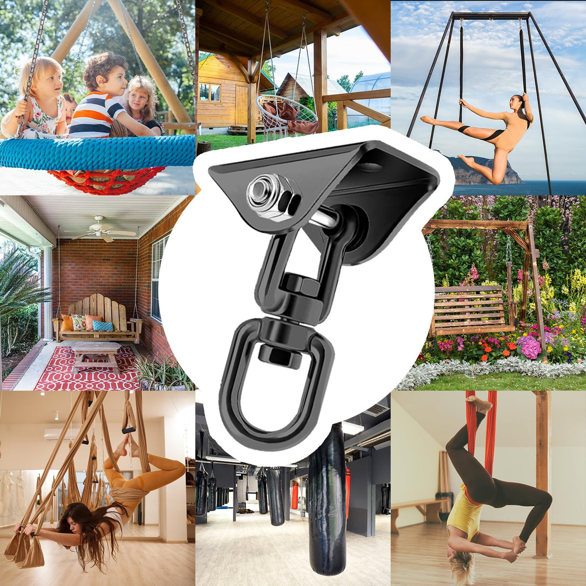 AINIKEY 1200 lb rating supports hammock chairs, swings, yoga gear