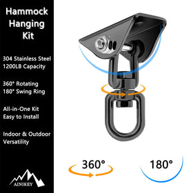 AINIKEY anti loosening nut secures setup for outdoor or indoor hammocks