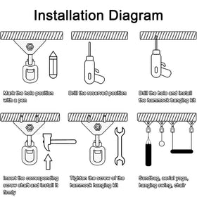 AINIKEY hammock hanging kit includes wood screws and concrete bolts for versatile mounting