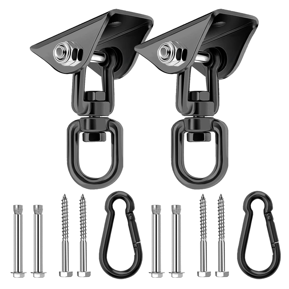 AINIKEY heavy duty hammock hanging kit with 360-degree rotating ring for tangle free relaxation