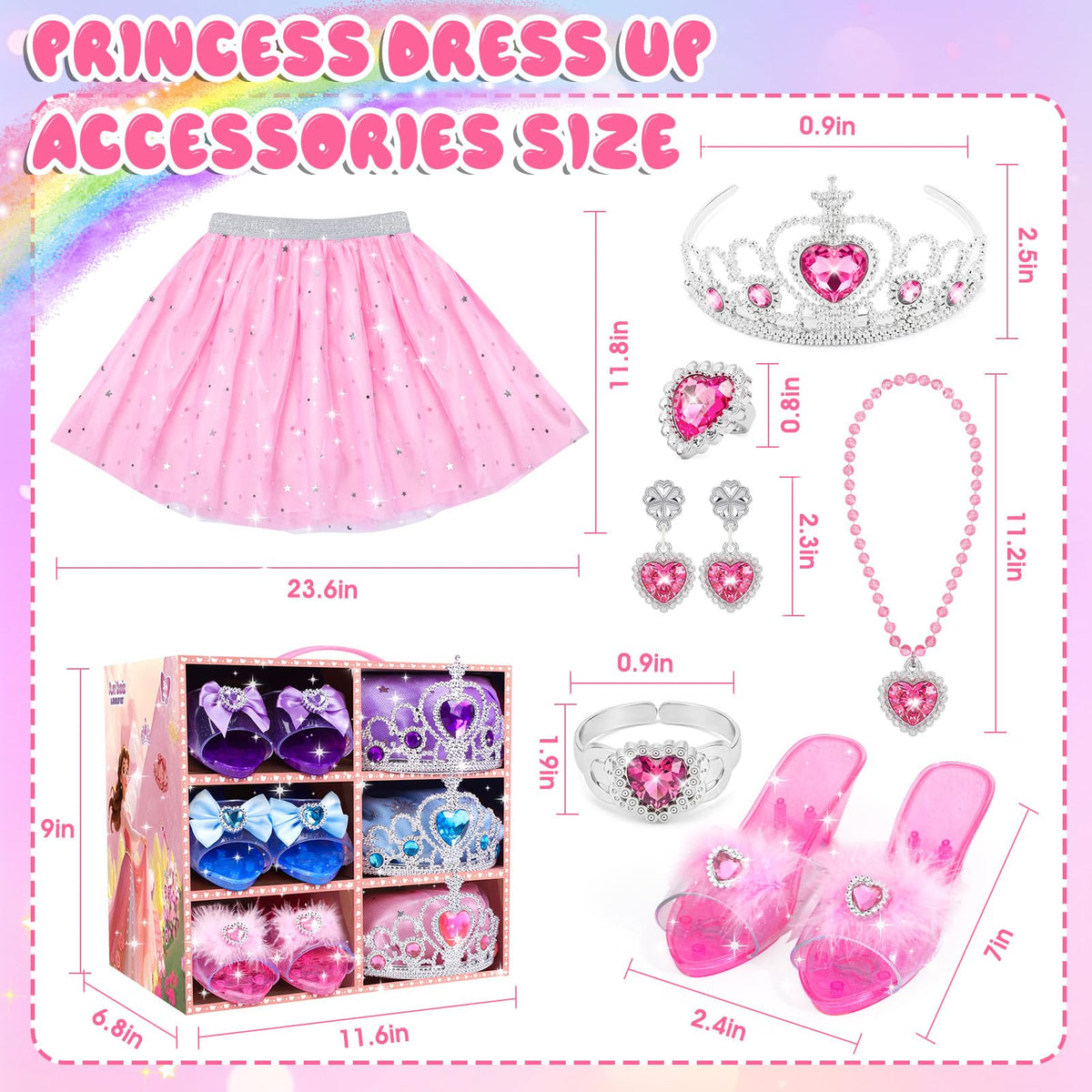 AINIOKA princess crowns for sparkling royal role play and confident costume moments