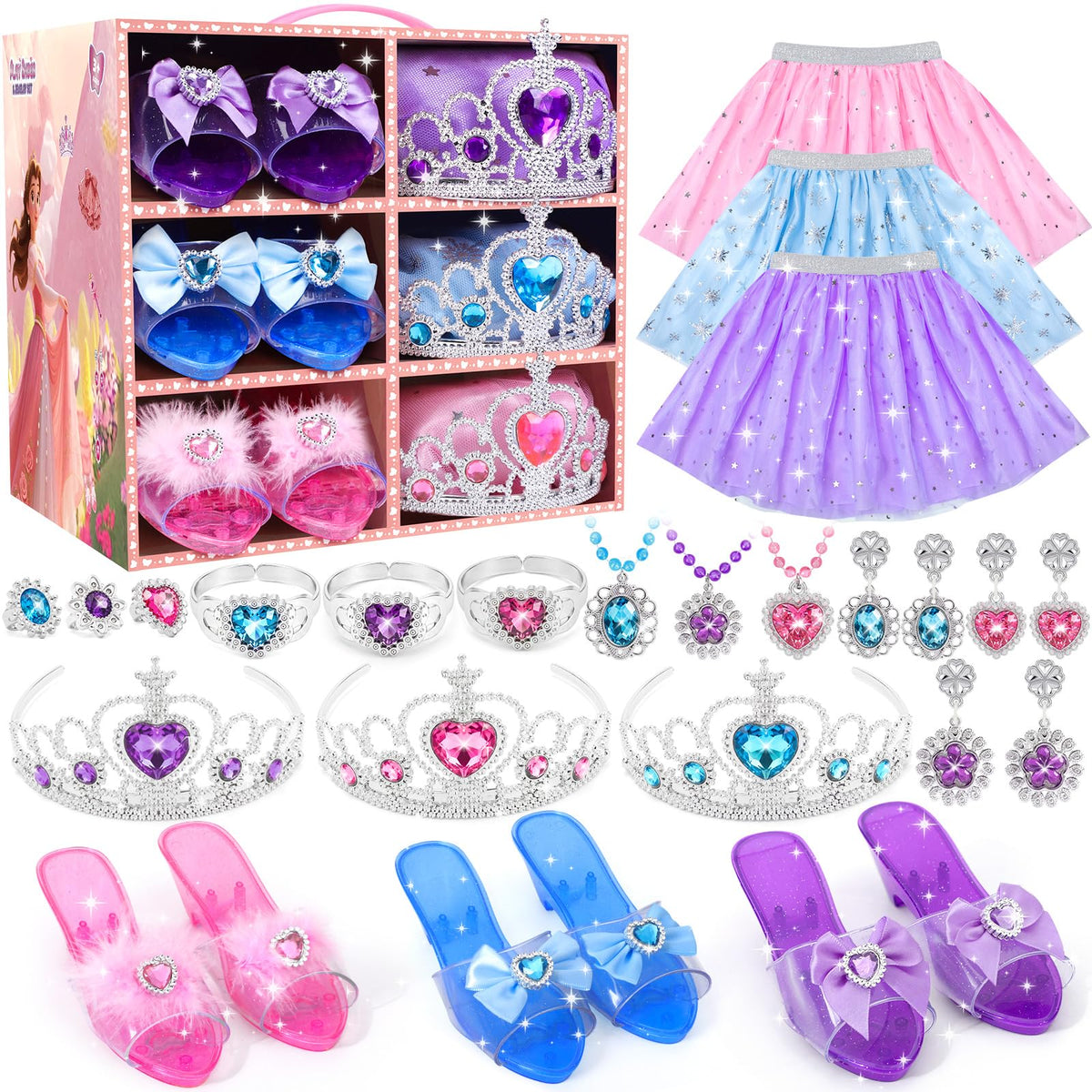 AINIOKA princess dress up shoes for imaginative play with non slip soles
