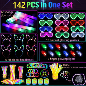 AioAuiy LED glasses shining on guests for standout photos and dance floor moments