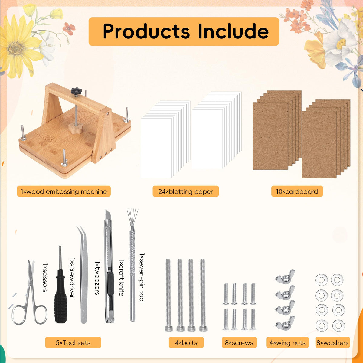 AIOWZZY embossing kit tools ready to prep leaves and blossoms for crafts