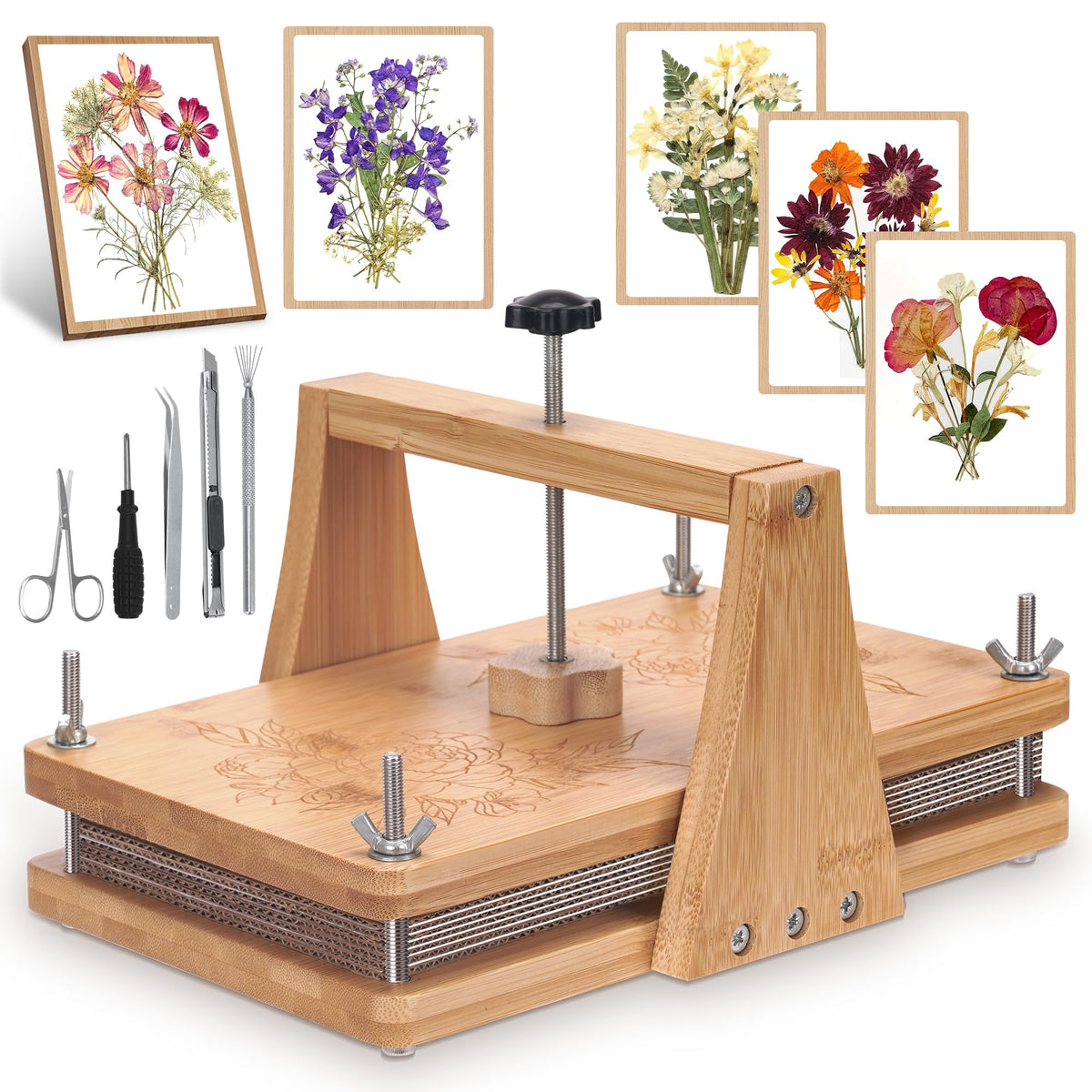 AIOWZZY large flower press assembly for drying blooms and flat-color specimens