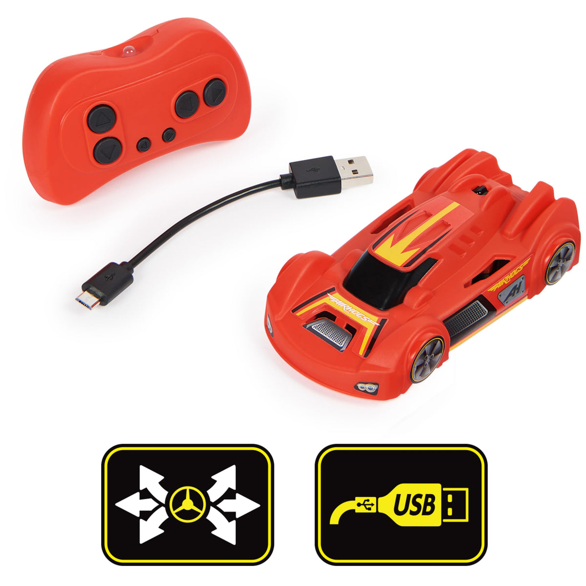 Air Hogs remote control with battery compartment for home racing