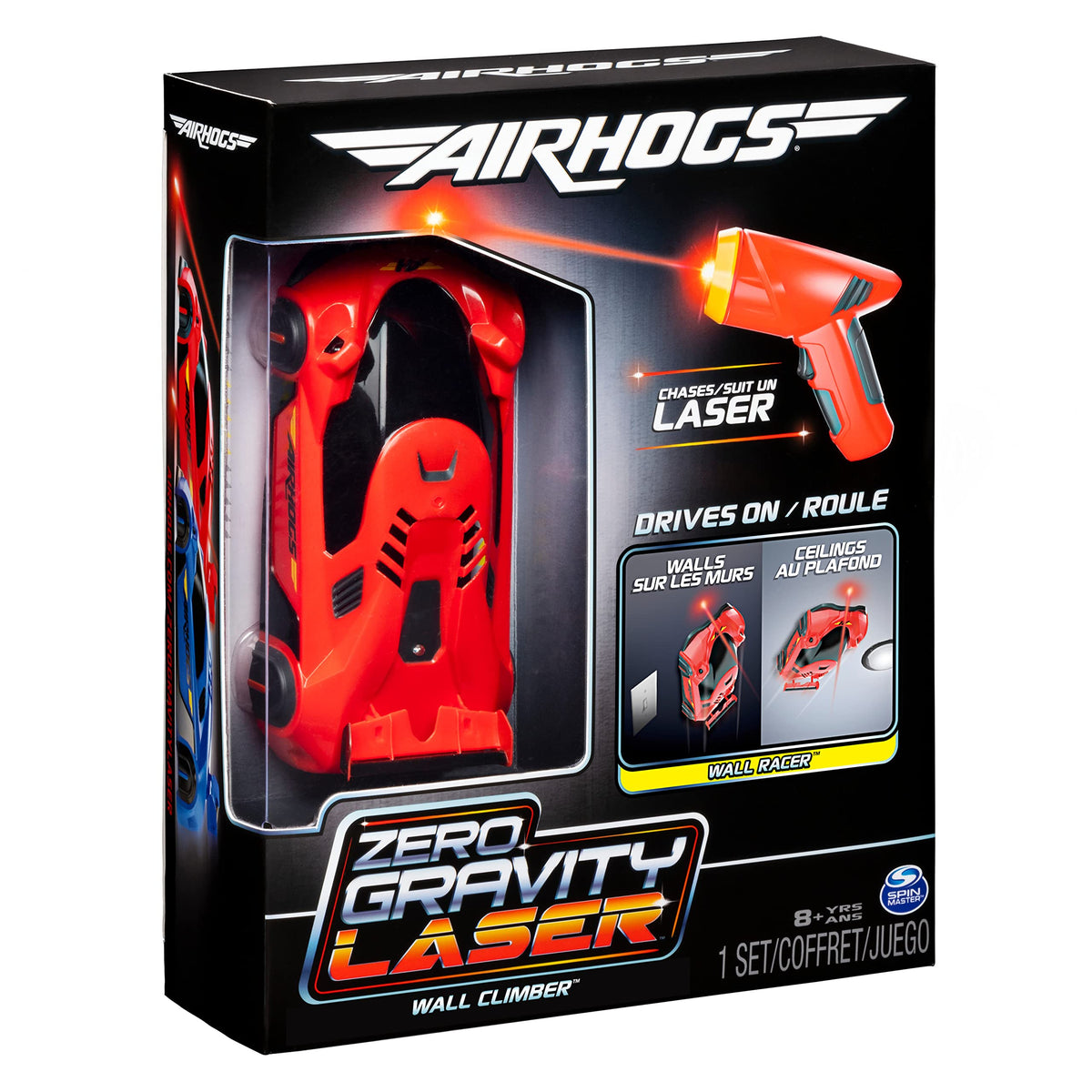 Air Hogs Zero Gravity Laser packaging shows compact, gift-ready box.