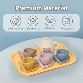 Air2Yun tea party set saucers for safe pretend play.