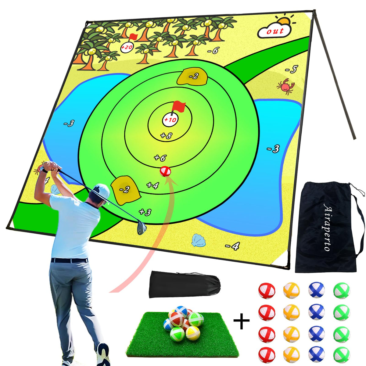 Airaperto battle golf chipping mat with a sturdy frame for stable play