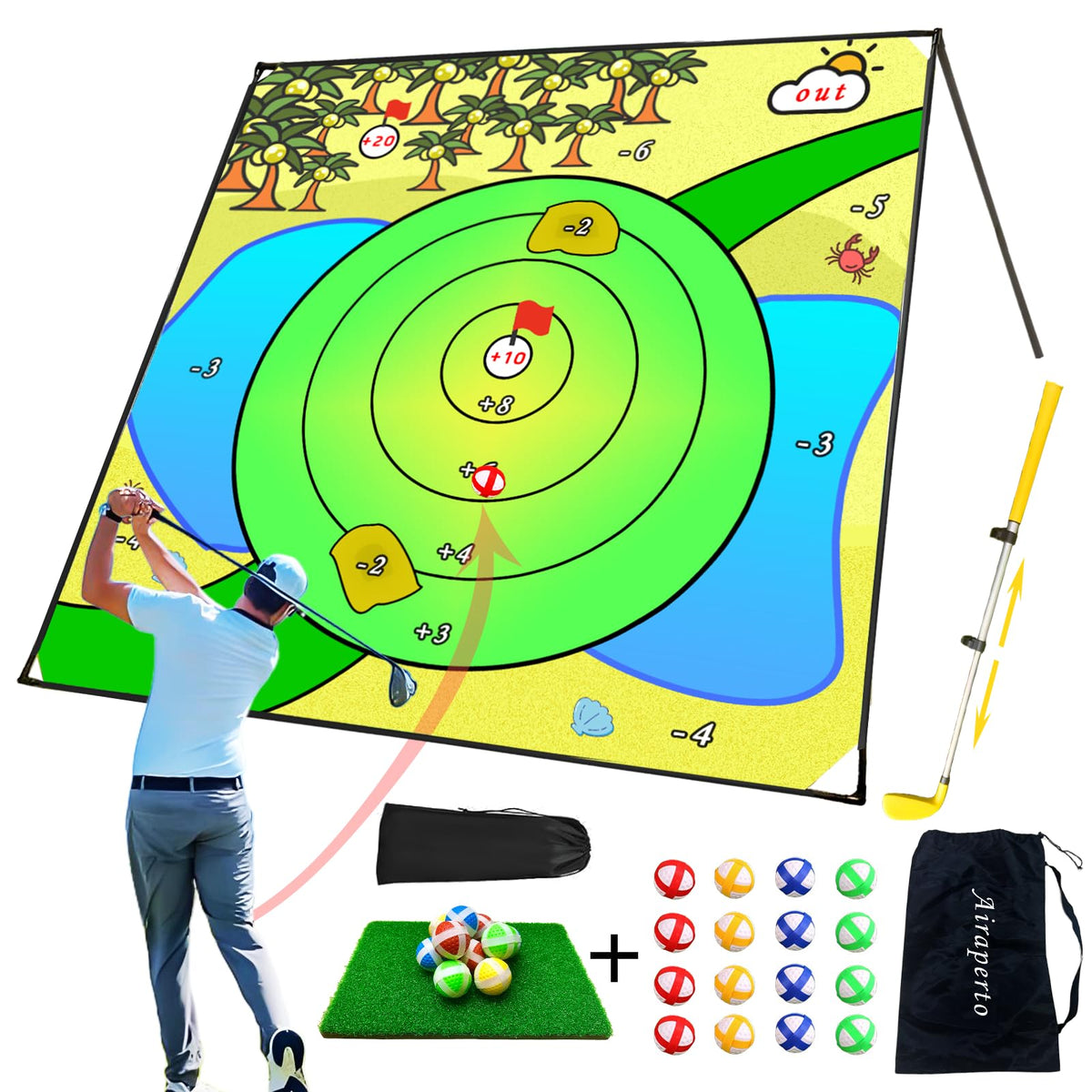 Airaperto Battle Golf chipping mat setup on stable surface for practice and play.