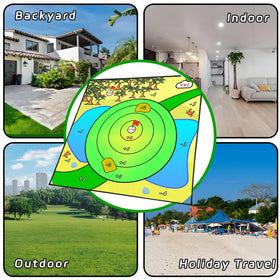 Airaperto Battle Golf supports 1–8 players across indoor and outdoor modes.