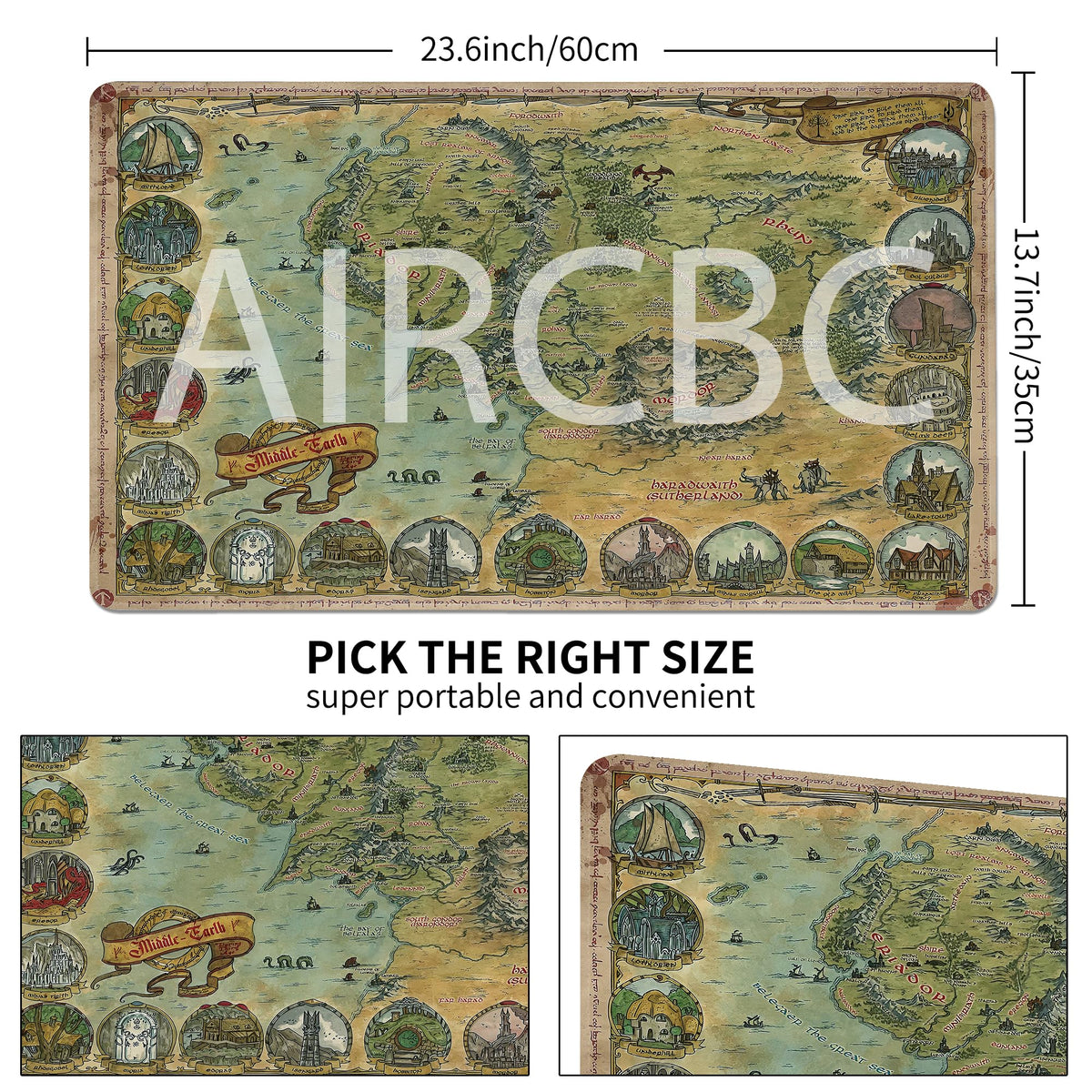 AIRCBC playmat featuring sharp, detailed print for immersive visuals during battles.