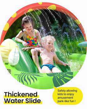 Airefina Dino Planet inflatable pool with ball hoop boosts active play