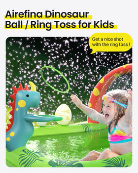 Airefina Dino Planet pool with thick PVC supports durable, safe splashes