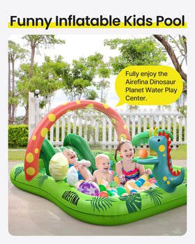 Airefina Dino Planet pool water curves invite creative water play