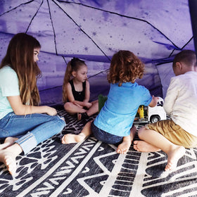Air Fort Starry Night diameter view emphasizes 6.5 ft round space for group play
