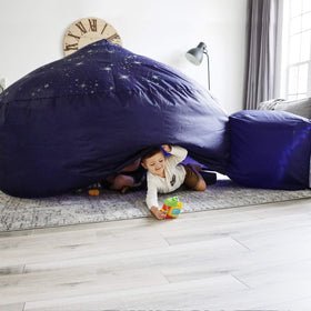 Air Fort Starry Night inside view shows the roomy interior for kids
