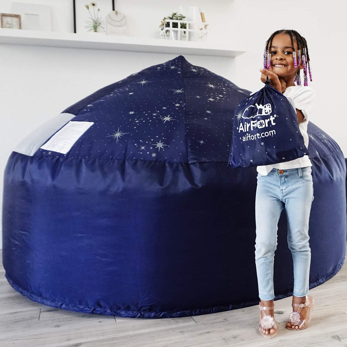 Air Fort Starry Night kids playing scene highlights imaginative, screen-free fun