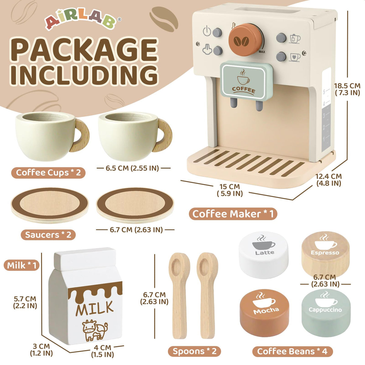 Airlab coffee set with cups and spoons—engaging accessories for shared play.