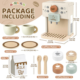 Airlab coffee set with cups and spoons—engaging accessories for shared play.