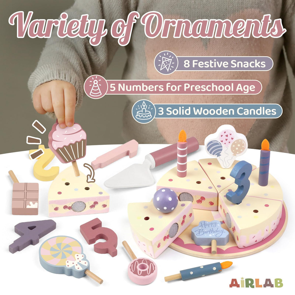 Airlab decorate toppings inspire creativity and customizable cake designs.