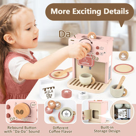 Airlab Kids Coffee Playset built-in storage keeps accessories neatly tucked away.