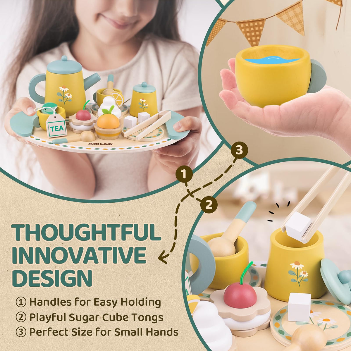Airlab wooden sugar jar adds realistic sweetness to play kitchen