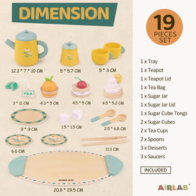 Airlab wooden tea cups set encourages sharing during pretend play