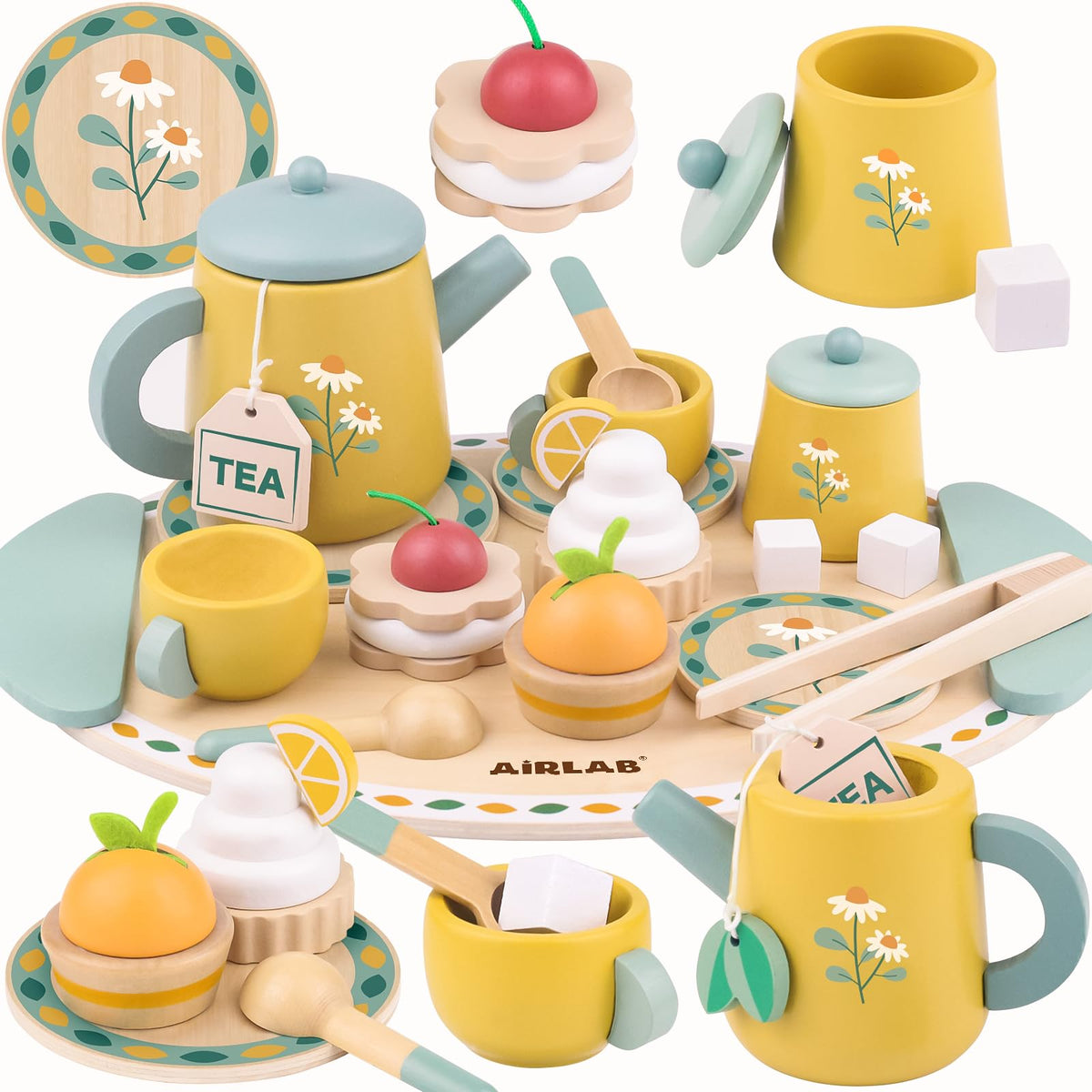 Airlab wooden teapot for toddlers inspires imaginative tea time