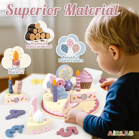 Airlab triangle serving knife enables safe, fun cake slicing during play.