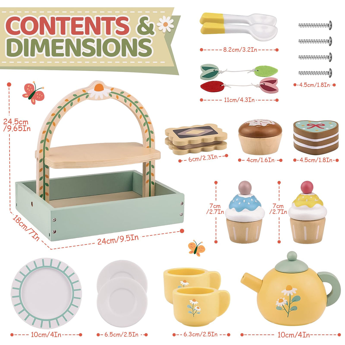 Airlab tea bags included for realistic pretend play and role play.
