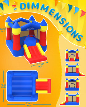 AirMyFun bounce house 840D materials close-up showcasing puncture resistance.