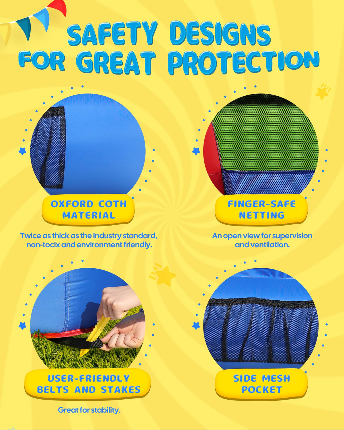 AirMyFun bounce house slide detail highlighting fun descent for children.