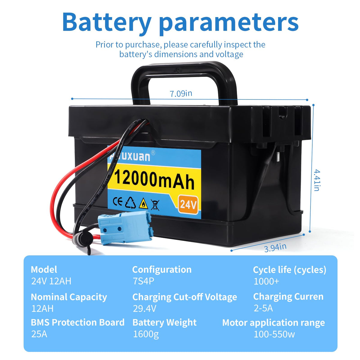 Airuxuan 29.4V 2A charger included for convenient quick top-ups.