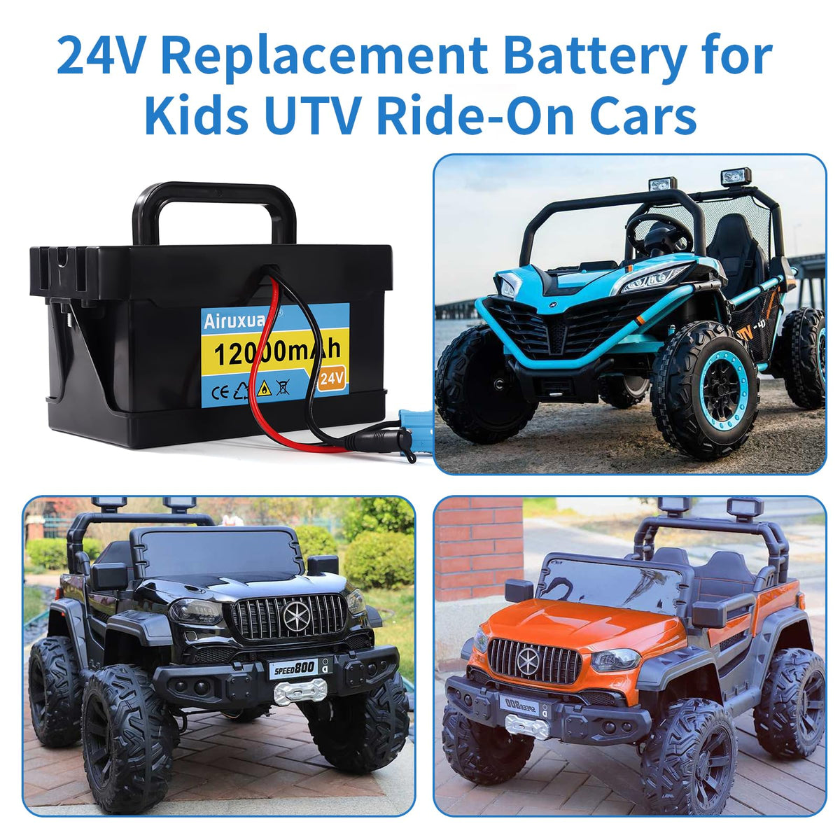Airuxuan easy-install battery swap restores toy performance.