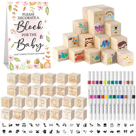 Aisharery ABC blocks with engraved alphabet for colorful DIY learning and decor