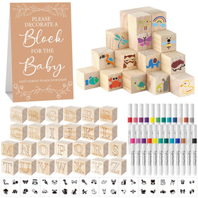 Aisharery baby shower blocks close-up for DIY customization and personal messages