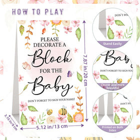Aisharery baby shower game sign featuring a bold, celebratory look