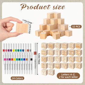 Aisharery blank sides for coloring on wooden blocks
