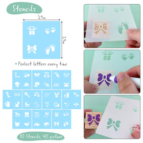 Aisharery blocks and markers display for DIY party decor ideas